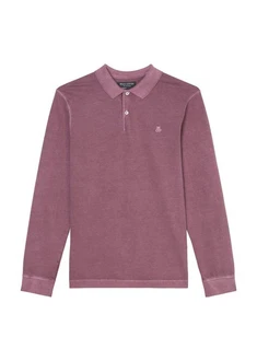 Marc O'Polo Langarm-Poloshirt Lila/Rosa/Dunkelrot