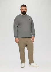 s.Oliver Strickpullover mit Nahtdetails und Logo Grau/Dunkelgrau/Braun/Hellgrau