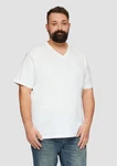 s.Oliver T-Shirt mit Logo und V-Ausschnitt Weiß/Creme/Braun
