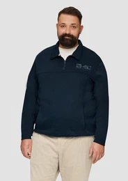 Sweatshirt Sweatshirt mit Troyer-Kragen und seitlichen Eingrifftaschen