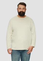 s.Oliver Langarmshirt aus Baumwolljersey Khaki/Beige
