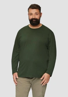 s.Oliver Langarmshirt aus Baumwolljersey Dunkelgrün/Grün s.Oliver Langarmshirt aus Baumwolljersey Dunkelgrün/Grün