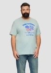 s.Oliver Kurzarmshirt mit Frontprint Artwork Blau