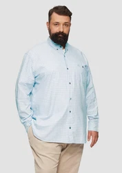 s.Oliver Langarmhemd Regular Fit Button-Down-Kragen Blau/Hellblau