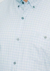 s.Oliver Langarmhemd Regular Fit Button-Down-Kragen Blau/Hellblau