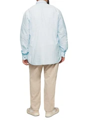 s.Oliver Langarmhemd Regular Fit Button-Down-Kragen Blau/Hellblau