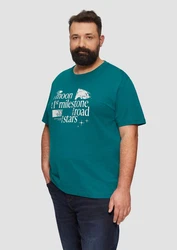 s.Oliver Kurzarmshirt mit Frontprint Türkis/Grün/Blau