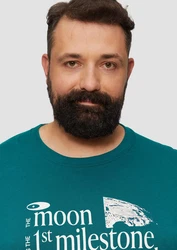 s.Oliver Kurzarmshirt mit Frontprint Türkis/Grün/Blau