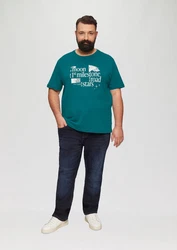 s.Oliver Kurzarmshirt mit Frontprint Türkis/Grün/Blau