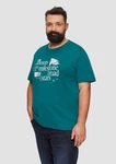 s.Oliver Kurzarmshirt mit Frontprint Türkis/Grün/Blau