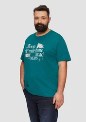 s.Oliver Kurzarmshirt mit Frontprint Türkis/Grün/Blau