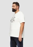 s.Oliver Kurzarmshirt mit Frontprint Weiß/Creme/Khaki/Beige