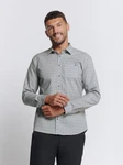 NO EXCESS Langarmhemd Bedrucktes Stretch-Hemd Hellblau/Grau/Blau/Hellgrau/Grün/Rot