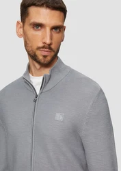 s.Oliver Anorak Strickjacke Strukturierte Strickjacke Grau/Hellgrau/Dunkelgrau