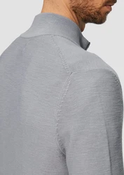 s.Oliver Anorak Strickjacke Strukturierte Strickjacke Grau/Hellgrau/Dunkelgrau