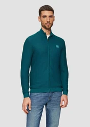 s.Oliver Anorak Strickjacke Strukturierte Strickjacke Türkis/Dunkelgrün/Blau/Grün