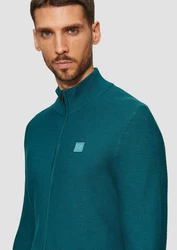s.Oliver Anorak Strickjacke Strukturierte Strickjacke Türkis/Dunkelgrün/Blau/Grün