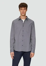 s.Oliver Langarmhemd Slim Fit Hellgrau/Grau/Dunkelgrau/Dunkelblau