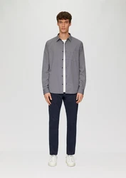 s.Oliver Langarmhemd Slim Fit Hellgrau/Grau/Dunkelgrau/Dunkelblau