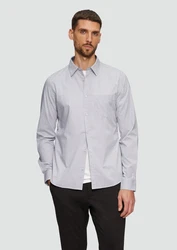 s.Oliver Langarmhemd Slim Fit stone/wei