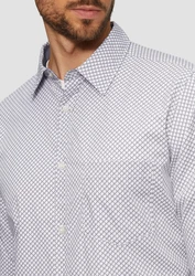 s.Oliver Langarmhemd Slim Fit stone/wei