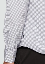 s.Oliver Langarmhemd Slim Fit stone/wei