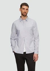 s.Oliver Langarmhemd Slim Fit stone/wei