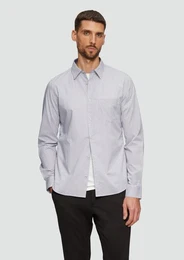 Langarmhemd Slim Fit: Gemustertes Hemd aus Baumwollstretch Artwork