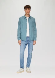 s.Oliver Langarmhemd Slim Fit Hellblau/Blau/Grün/Türkis