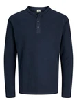 Jack & Jones Longsleeve HENLEY TEE Dunkelblau/Blau