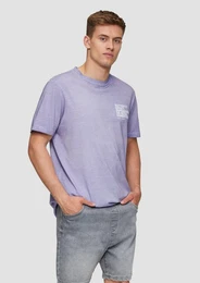 Kurzarmshirt T-Shirt mit Frontprint Garment Dye