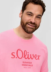 s.Oliver T-Shirt mit Label-Print Logo Rosa