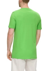 s.Oliver Kurzarmshirt mit Frontprint Artwork Grün/Neonfarben