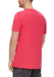 s.Oliver Kurzarmshirt Crew-Neck-Shirt Frontprint Rot/Rosa