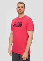 Kurzarmshirt Crew-Neck-Shirt mit Frontprint aus Baumwoll-Jersey Artwork