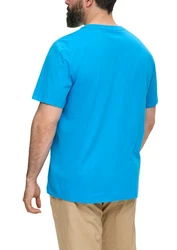 s.Oliver Kurzarmshirt T-Shirt mit Frontprint Blau/Braun/Türkis