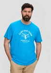 s.Oliver Kurzarmshirt T-Shirt mit Frontprint Blau/Braun/Türkis
