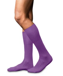 FALKE Kniestrümpfe No. 13 Finest Piuma Cotton Lila/Dunkelblau