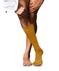 FALKE Kniestrümpfe No. 13 Finest Piuma Cotton Gelb/Orange