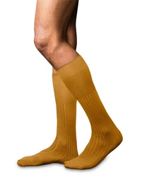 FALKE Kniestrümpfe No. 13 Finest Piuma Cotton Gelb/Orange