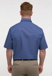 Eterna Kurzarmhemd COMFORT FIT NON IRON Dunkelblau/Hellblau/Blau
