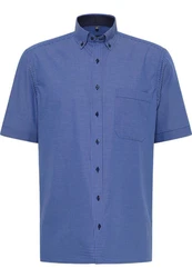 Eterna Kurzarmhemd COMFORT FIT NON IRON Dunkelblau/Hellblau/Blau