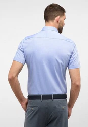 Eterna Kurzarmhemd SLIM FIT NON IRON Hellblau/Blau