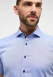 Eterna Kurzarmhemd SLIM FIT NON IRON Hellblau/Blau