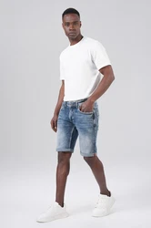 Miracle of Denim Jeansbermudas Thomas Shorts Schwarz/Creme/Weiß
