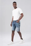 Miracle of Denim Jeansbermudas Thomas Shorts Schwarz/Creme/Weiß
