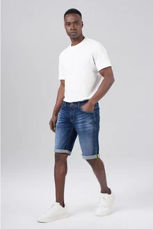 Miracle of Denim Jeansbermudas Trevol Shorts Schwarz/Creme/Weiß