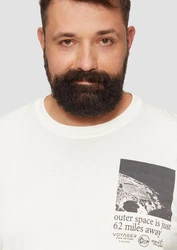 s.Oliver Kurzarmshirt mit Frontprint Weiß/Hellblau/Creme