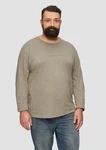s.Oliver Langarmshirt Jersey mit Logo-Print Dunkelgrün/Khaki/Braun