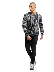 Carlo Colucci Pullover Dondi Grau/Schwarz/Silber/Dunkelgrau